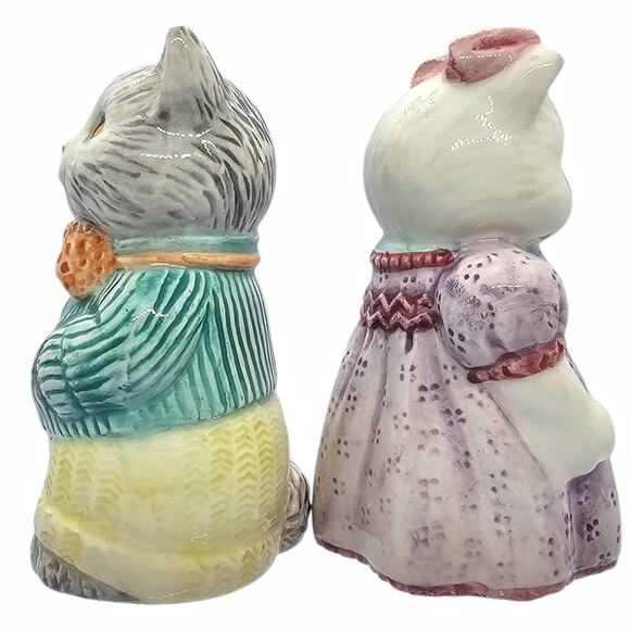 Country Purr-fection Cat Kitten Salt & Pepper Set Avon Vintage 1992 New in Box - Picture 4 of 12